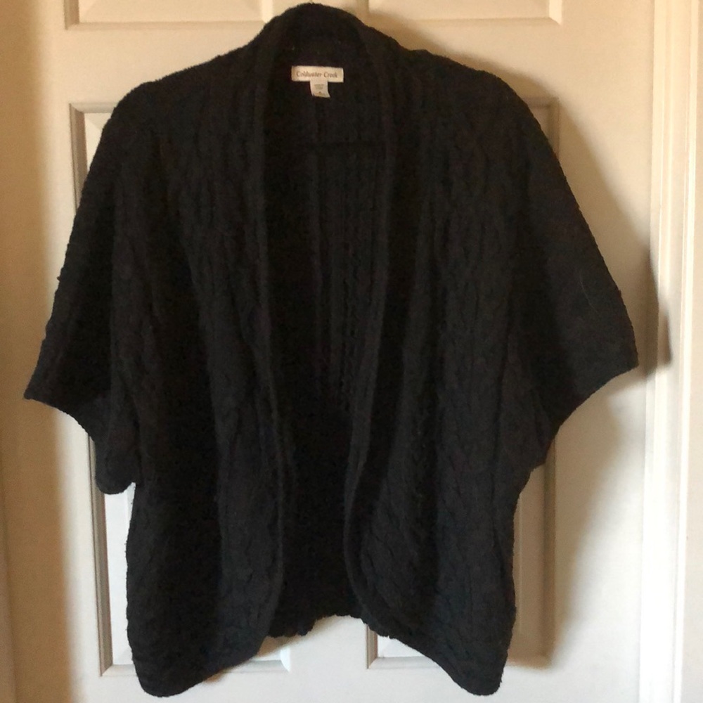 Coldwater creek black open front sweater